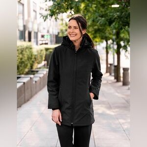 SCOTTeVEST  The Penny Coat Women's Size XL   Black Hidden Pockets Travel $375